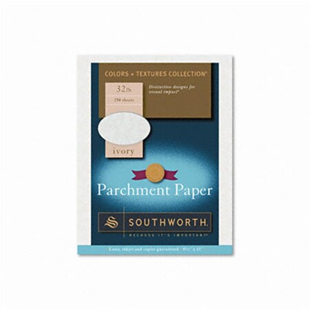 Southworth Co Southworth J988C Colors + Textures Fine Parchment Paper Ivory 32lb Letter 250 per Box J988C